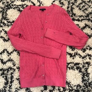 Tommy Hilfiger Pink Cableknit button up Cardigan